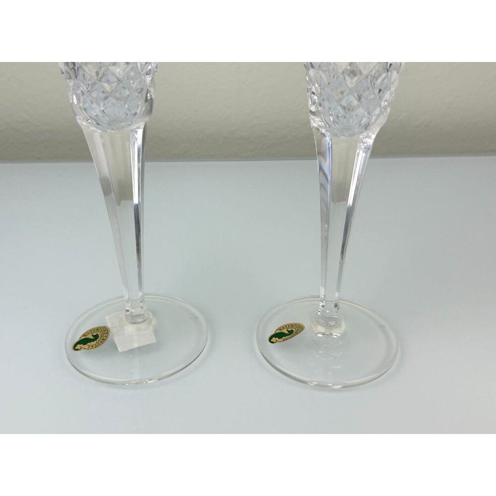 2 Waterford Crystal Millennium Wheat PROSPERITY Toasting Champagne Flutes 9.25" - Picture 11 of 16